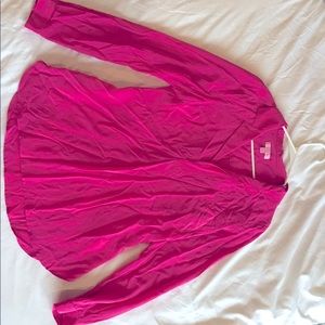 Lilly Pulitzer 100% silk hot pink blouse